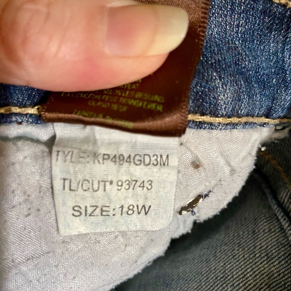 Kut from the Kloth 18W Blue Embroidered Pockets Med Wash Straight Leg Jeans - Picture 4 of 10